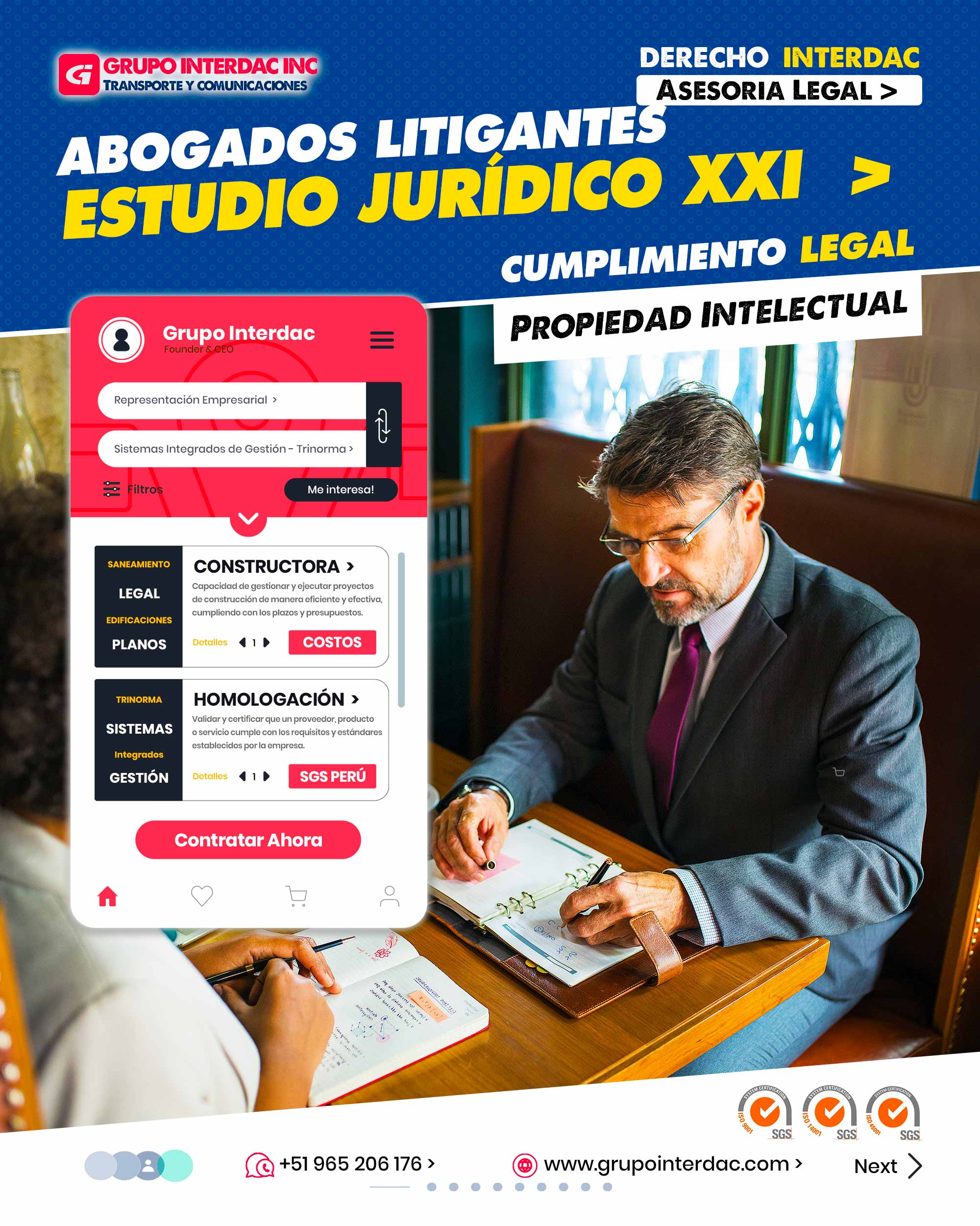 Contratos sólidos: Elaborar y revisar contratos evita malentendidos y conflictos entre contratistas, proveedores y clientes. Resolución de conflictos: Facilitar la mediación y arbitraje en caso de disputas minimiza litigios costosos y retrasos en la construcción. Seguridad y salud ocupacional: Cumplir con las normativas de seguridad laboral y salud asegura el bienestar de los trabajadores. Evitar retrasos: La asesoría legal puede ayudar a prevenir retrasos y costos adicionales en la construcción. Planificación fiscal: Asesorar en estrategias fiscales legales optimiza los impuestos y recursos financieros. Contratación de proveedores: Asesoría legal en contratación de proveedores asegura la calidad y legalidad de los materiales y servicios. La empresa Grupo Interdac Inc tiene un compromiso ambiental sostenible para la optimización de recursos naturales a través de herramientas computacionales en beneficio del planeta. Nuestra empresa es lider en creación de herramientas digitales para empresas transnacionales dedicadas al sector industria y de recolección y transporte de residuos solidos.