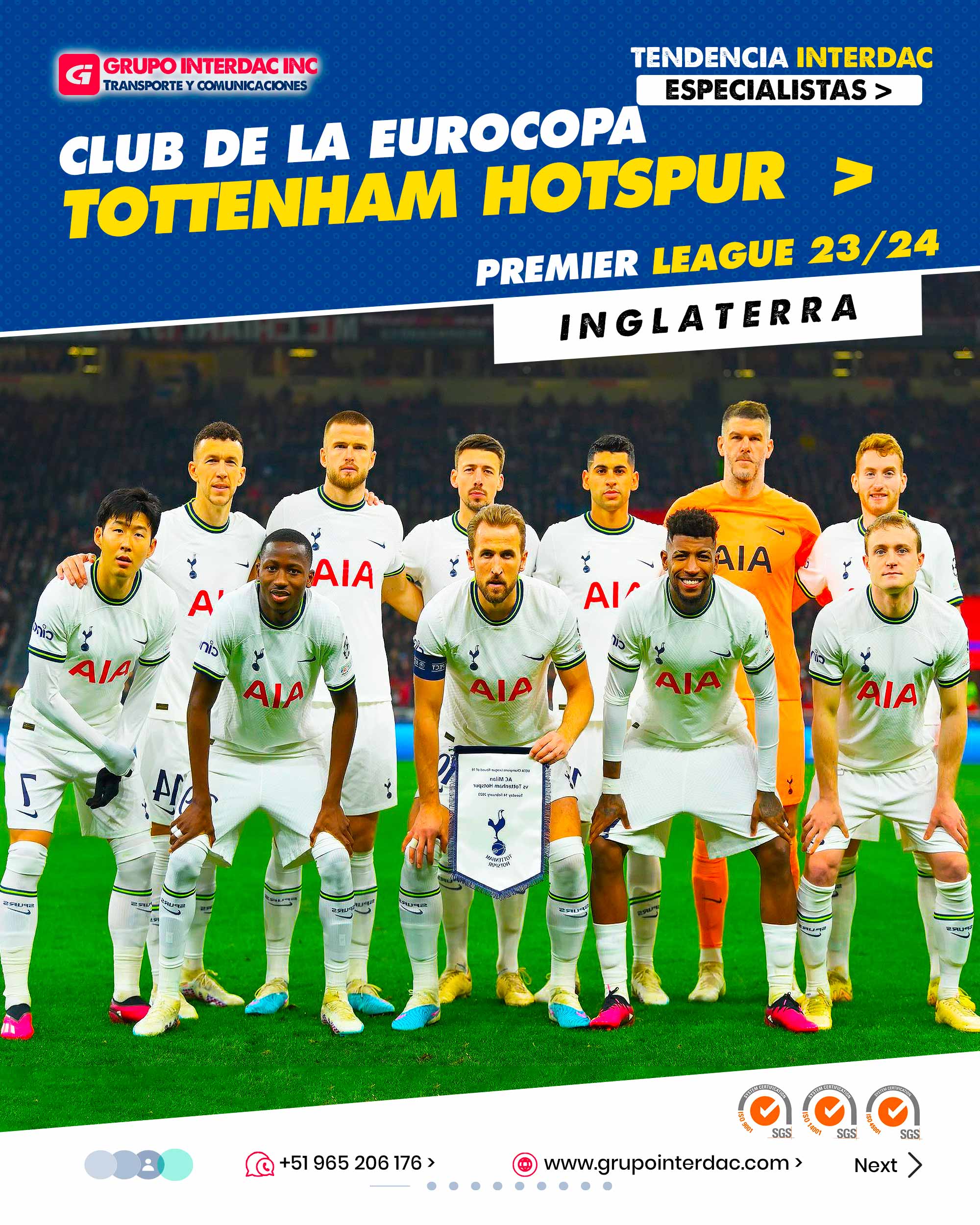 Historia y Tradición: El Tottenham Hotspur tiene una rica historia en el fútbol inglés, con más de 100 años de existencia y una larga tradición en competiciones nacionales e internacionales. Estadio Emblemático: El estadio del Tottenham, el Tottenham Hotspur Stadium, es uno de los estadios más modernos y emblemáticos de Inglaterra, con una capacidad impresionante y comodidades de última generación. Fútbol Atractivo: El Tottenham es conocido por su estilo de juego atractivo y ofensivo, centrado en el toque de balón y la creatividad en el ataque. Cantera Exitosa: El club ha desarrollado una exitosa cantera que ha producido talentos como Harry Kane y otros jugadores destacados a lo largo de los años. Rivalidades Intensas: El Tottenham tiene fuertes rivalidades con otros clubes de Londres, como el Arsenal y el Chelsea, lo que da lugar a enfrentamientos emocionantes conocidos como derbis. Afición Apasionada: Los seguidores del Tottenham son conocidos por su pasión y devoción al club, llenando el estadio y apoyando al equipo en cada partido. Éxito en Competiciones: El Tottenham ha tenido éxito en competiciones nacionales e internacionales, ganando títulos y llegando lejos en torneos europeos. Entrenadores Emblemáticos: A lo largo de su historia, el Tottenham ha tenido entrenadores emblemáticos que han dejado su huella en el club y en el fútbol inglés. Compromiso con el Desarrollo: El club tiene un fuerte compromiso con el desarrollo de talento joven y ofrece oportunidades a jugadores juveniles para que se desarrollen en el primer equipo. Influencia en el Fútbol: El Tottenham ha tenido un impacto significativo en el fútbol inglés e internacional, y es considerado uno de los clubes más importantes y respetados en el mundo del fútbol. La empresa Grupo Interdac Inc tiene un compromiso ambiental sostenible para la optimización de recursos naturales a través de herramientas computacionales en beneficio del planeta. Nuestra empresa es lider en creación de herramientas digitales para empresas transnacionales dedicadas al sector industrial y de recolección y transporte de residuos solidos.