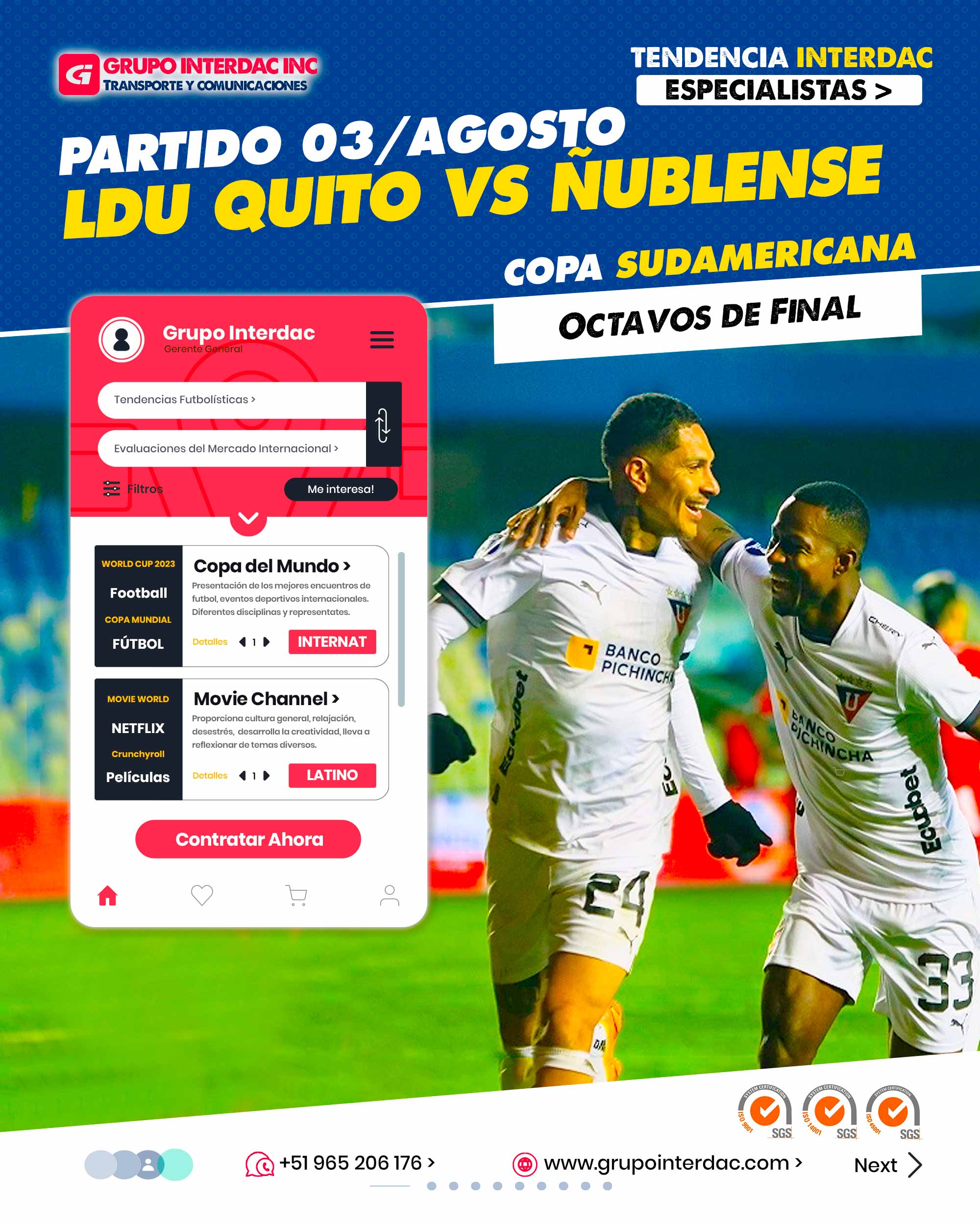 Resultados de Fútbol Interdac, Noticias de futbol Grupo Interdac, Resultados Perú Interdac, deporte Interdac, Futbol es Grupo Interdac Inc. Paolo Guerrero marcó su primer golazo con LDU Quito tras una exquisita bajada de pecho. El goleador peruano apareció bien ubicado en el área del conjunto chileno para recibir el pase de José Quinteros. Tras quedar mano a mano con el portero Nicola Pérez, disparó de pierna derecha para adelantar al conjunto ecuatoriano en este juego de ida por la llave de octavos de final. LDU Quito vs Ñublense 1-0: gol de Paolo Guerrero y resumen del triunfo ‘albo’ por octavos ida de Copa Sudamericana 2023. La empresa Grupo Interdac Inc tiene un compromiso ambiental sostenible para la optimización de recursos naturales a través de herramientas computacionales en beneficio del planeta. Nuestra empresa es lider en creación de herramientas digitales para empresas transnacionales dedicadas al sector industria y de recolección y transporte de residuos solidos.