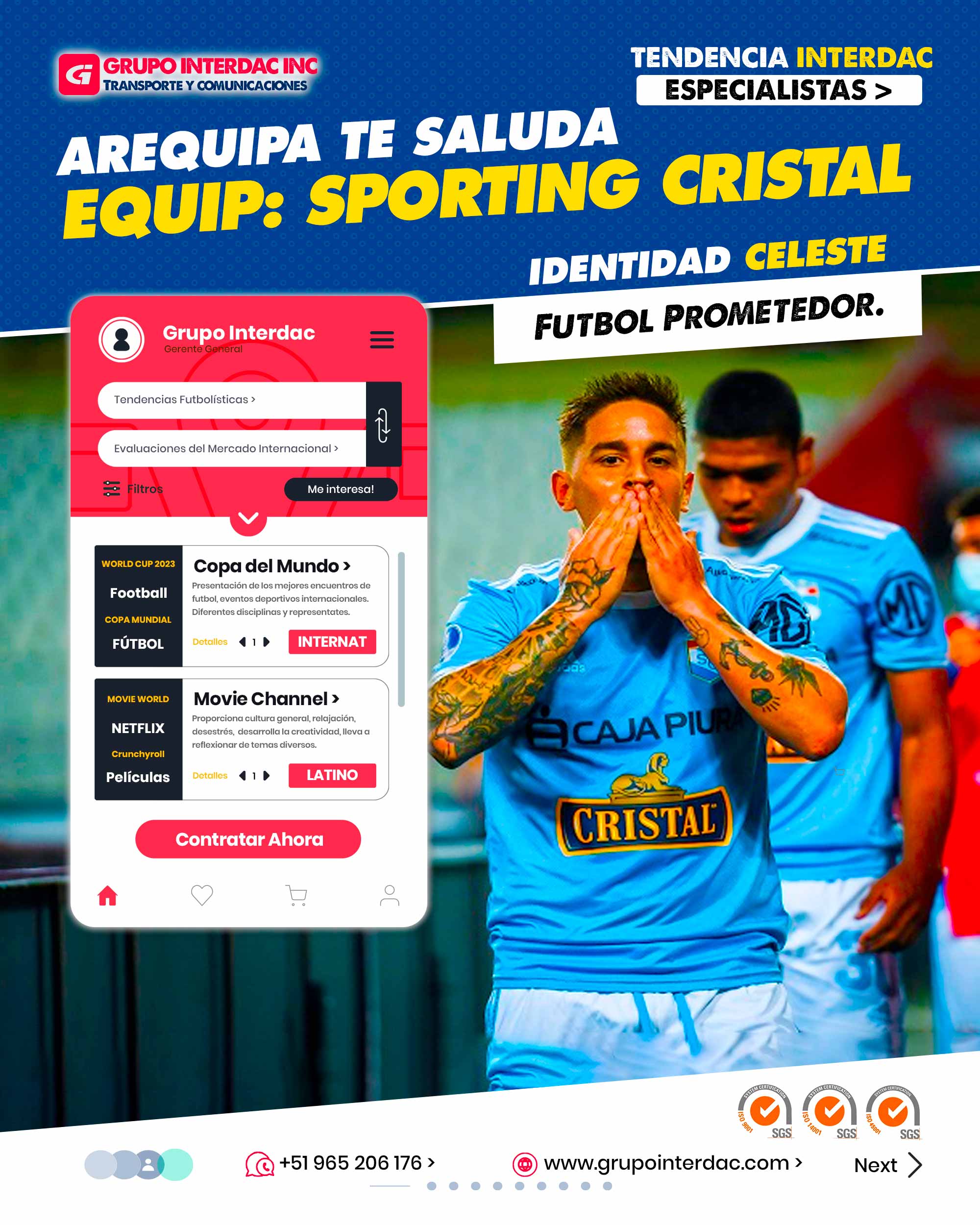 ¡Claro! Aquí tienes las 10 mejores características del Club Sporting Cristal en el fútbol peruano: Historia y Tradición: El Club Sporting Cristal cuenta con una rica historia en el fútbol peruano, siendo uno de los equipos más antiguos y con una larga trayectoria de éxitos y logros. Formación de Talentos: Sporting Cristal se ha destacado por su excelente trabajo en la formación de jóvenes talentos, nutriendo tanto su primer equipo como la selección nacional con futbolistas prometedores. Estilo de Juego Ofensivo: El equipo es conocido por su estilo de juego ofensivo y atractivo, priorizando el buen trato del balón y la búsqueda constante del arco rival. Identidad Celeste: El color celeste es parte icónica del club, representando su identidad y pasión, tanto para sus seguidores como para los futbolistas que visten su camiseta. La empresa Grupo Interdac Inc tiene un compromiso ambiental sostenible para la optimización de recursos naturales a través de herramientas computacionales en beneficio del planeta. Nuestra empresa es lider en creación de herramientas digitales para empresas transnacionales dedicadas al sector industrial y de recolección y transporte de residuos solidos.